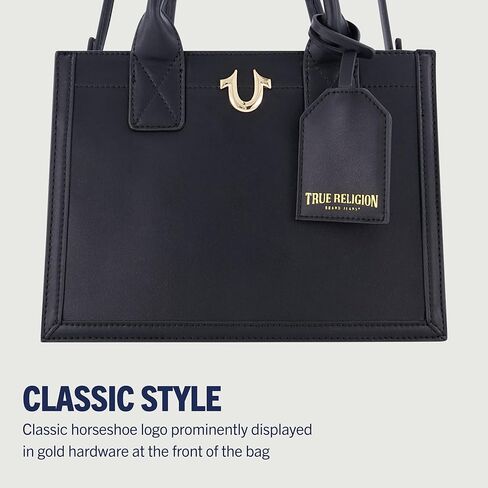 ترو ريليجن شنطة يد كبيرة توت للنساء من ترو ريليجيون، شنطة سفر متوسطة الحجم مع حزام كتف قابل للتعديل وشعار حدوة حصان in Kuwait