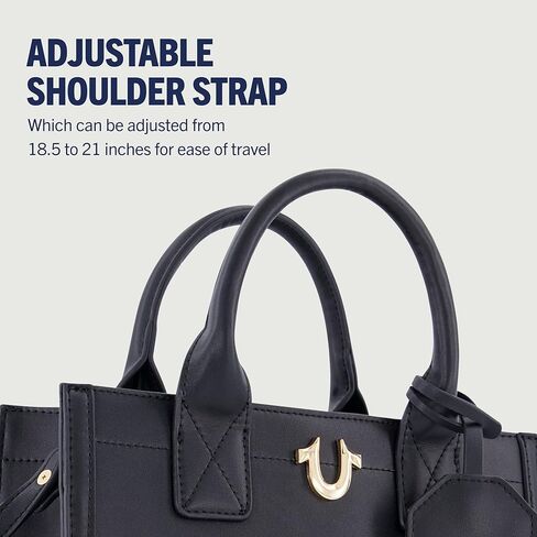 ترو ريليجن شنطة يد كبيرة توت للنساء من ترو ريليجيون، شنطة سفر متوسطة الحجم مع حزام كتف قابل للتعديل وشعار حدوة حصان in Kuwait