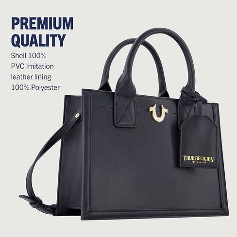 ترو ريليجن شنطة يد كبيرة توت للنساء من ترو ريليجيون، شنطة سفر متوسطة الحجم مع حزام كتف قابل للتعديل وشعار حدوة حصان in Kuwait
