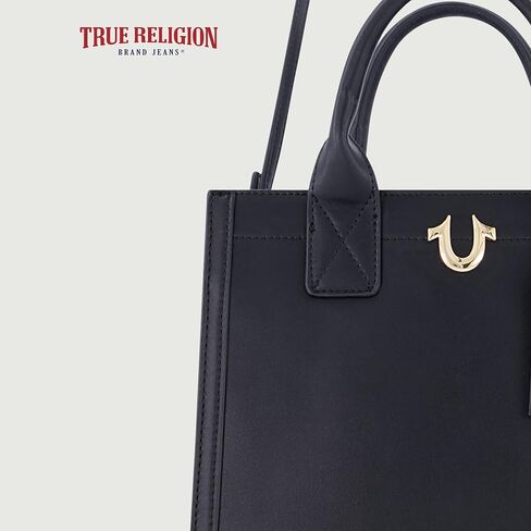 ترو ريليجن شنطة يد كبيرة توت للنساء من ترو ريليجيون، شنطة سفر متوسطة الحجم مع حزام كتف قابل للتعديل وشعار حدوة حصان in Kuwait