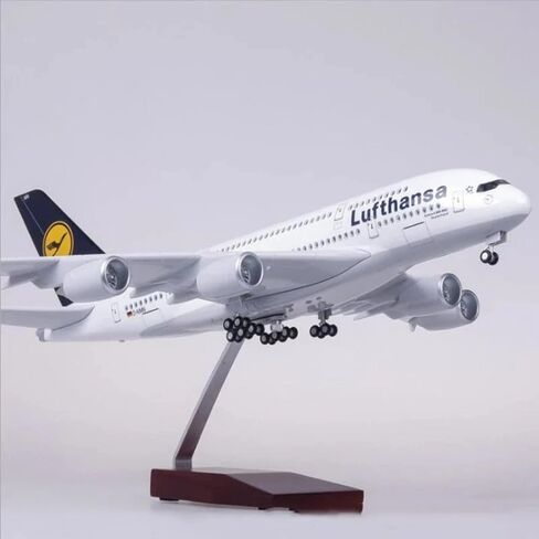 ANDSYYDS 1:160 نموذج طائرة لوفتهانزا 380 نماذج طائرة دييكاست طائرات مقياس كبير نموذج طائرة الراتنج البلاستيكية للمجموعة أو هدية (أبيض، مع أضواء) in Kuwait