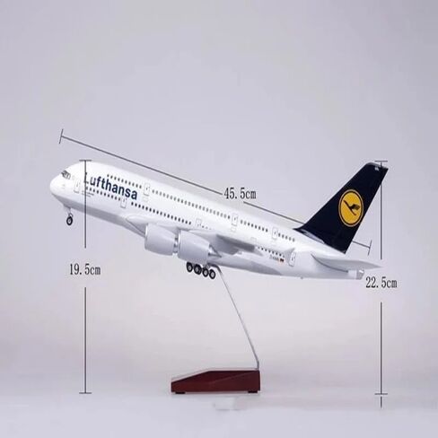 ANDSYYDS 1:160 نموذج طائرة لوفتهانزا 380 نماذج طائرة دييكاست طائرات مقياس كبير نموذج طائرة الراتنج البلاستيكية للمجموعة أو هدية (أبيض، مع أضواء) in Kuwait