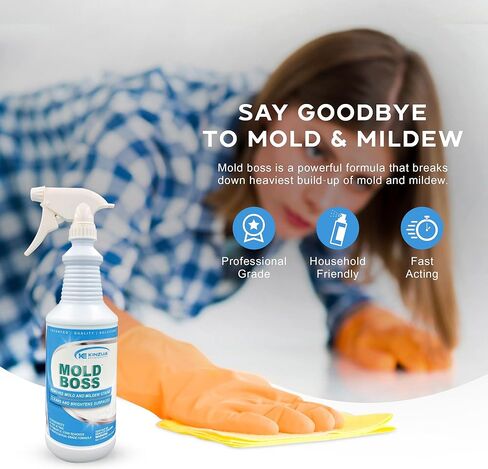 مولد بوس (عبوة من قطعتين) | مزيل بقع العفن والعفن الاحترافي، منظف | يزيل بقع الماء العسر والكالسيوم وزبدة الصابون والمزيد | آمن على جميع الأسطح | الدرجة التجارية in Kuwait