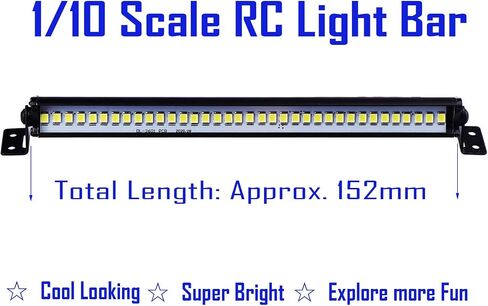 RC Crawler Light Bar w/Led for 1/10 TRX-4 SCX10 (Black, Set of 1) (52mm / 2 Inch) in Saudi Arabia