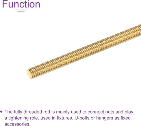 DMiotech 2 Pack M2.5 x 250mm Fully Threaded Rod Brass Right Hand Threads Rod Bar Studs in Saudi Arabia