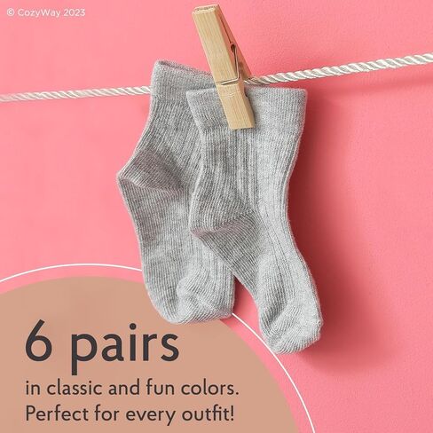 CozyWay Baby Ruffle Socks Baby Girl Turn Cuff Ankle Comfy Cotton Socks Infant - 6 Pack in Saudi Arabia