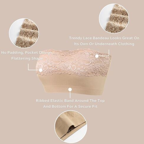 حمالة صدر باندو مكعبة التغطية من الدانتيل بدون دبابيس للنساء in Kuwait