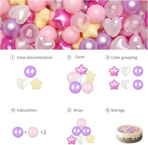 GOGOSO Shape Ball Pits Balls, Star Heart Plastic Play Balls for Toddlers Kids Children, DIY Giant Friendship Bracelet Banner in Saudi Arabia