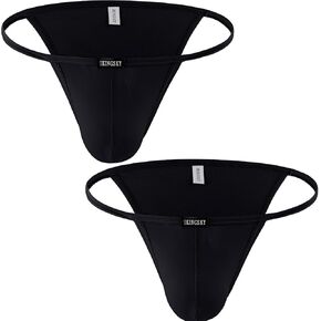 IKINGSKY Men's String Bikini Underwear High-leg Opening Briefs Sexy Brazilian Cut Bulge Underwear