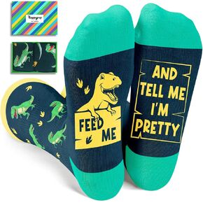 HAPPYPOP Funny Socks Dinosaur Gifts for Boys Dinosaur Gifts for Girls, Crazy Dinosaur Socks Women Dino Socks Men in Kuwait