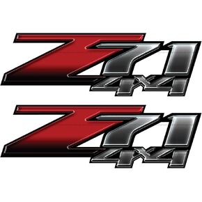 Z71 4x4 (Set of 2 Decals) - F - 1500 2500 HD Stickers (Z71 4x4 Metallic)