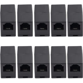 RJ11 Coupler, Straight Telephone Inline Coupler RJ11 6P4C Inline Keystone Jack Female to Female Straight Telephone Cable Cord Extension Adapter (White -10 Pack) in Kuwait