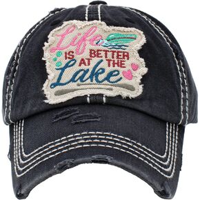 Life is Better at The Lake Women's Vintage Cotton Baseball Hat