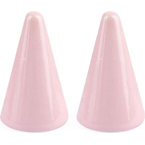 AUEAR, Cone Ceramic Ring Holder Tower Cone Shaped Display Stand for Jewelry Ring Wedding Ring (White, 2-Pack)