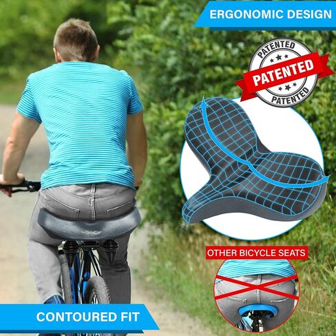 X WING New-Age Noseless Bike Seat Cushion for Men & Women - Extra Padding & Wide - Suitable for City, Electric, Stationary Bikes - Compatible with Peloton Bikes – Wide Winged Bike Seat with Cushion in Saudi Arabia