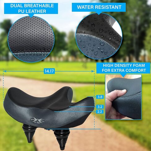 X WING New-Age Noseless Bike Seat Cushion for Men & Women - Extra Padding & Wide - Suitable for City, Electric, Stationary Bikes - Compatible with Peloton Bikes – Wide Winged Bike Seat with Cushion in Saudi Arabia
