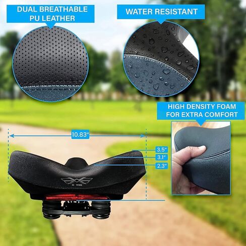 X WING New-Age Noseless Bike Seat Cushion for Men & Women - Extra Padding & Wide - Suitable for City, Electric, Stationary Bikes - Compatible with Peloton Bikes – Wide Winged Bike Seat with Cushion in Saudi Arabia