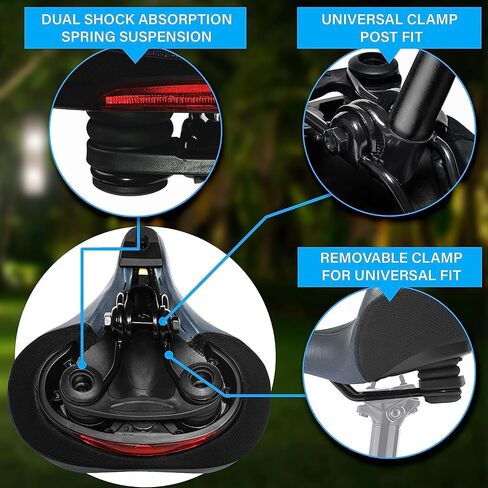 X WING New-Age Noseless Bike Seat Cushion for Men & Women - Extra Padding & Wide - Suitable for City, Electric, Stationary Bikes - Compatible with Peloton Bikes – Wide Winged Bike Seat with Cushion in Saudi Arabia