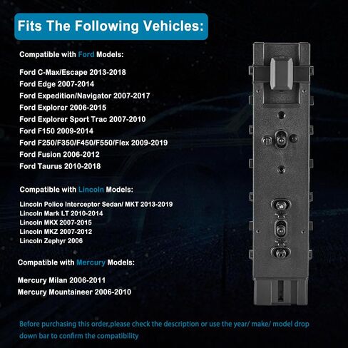 مفتاح مقعد الطاقة على الجانب الأيسر للسائق لسيارة Ford Edge Escape Explorer Fusion Expedition F150، Lincoln & Mercury، مفتاح التحكم في تعديل مقعد الطاقة، 9L3T-14B709-FAW، 9L3Z-14A701-FB in Saudi Arabia