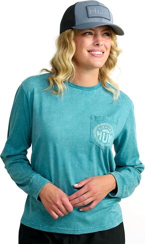 HUK Women's Short Sleeve Mineral Wash Pocket Tee, Fishing T-Shirt in Saudi Arabia