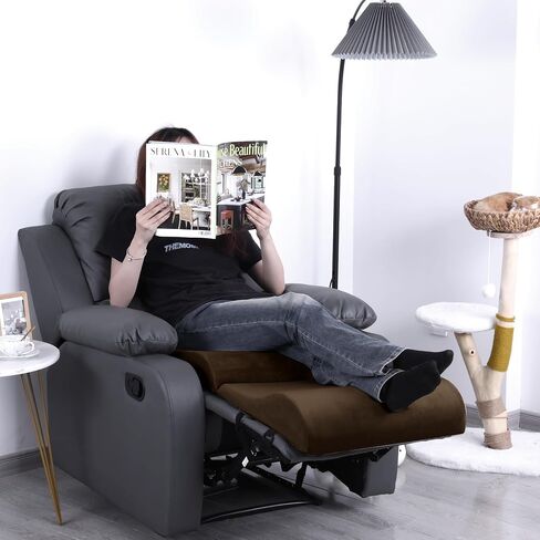 HOMBYS Memory Foam Recliner Cushion with Leg Pillow for Elderly Large Square Seat Cushion Wave Shape Footrest Extender for Armchairs Couch, Thick & Supportive, Non-Slip Design in Kuwait