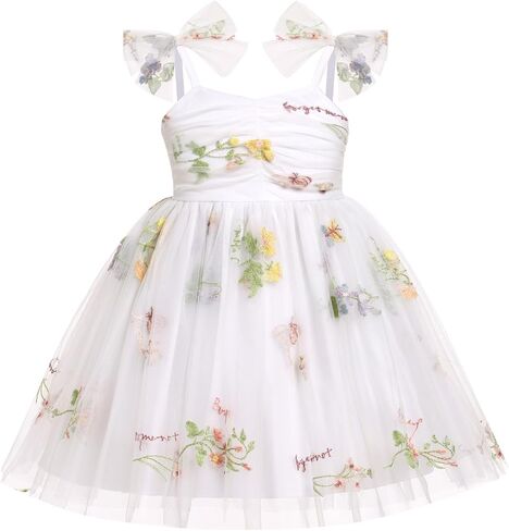 IBTOM CASTLE Toddler Tutu Dress Baby Girls Party Dress Floral Backless Ruffle Tulle Dress for Cake Smash Birthday in Saudi Arabia