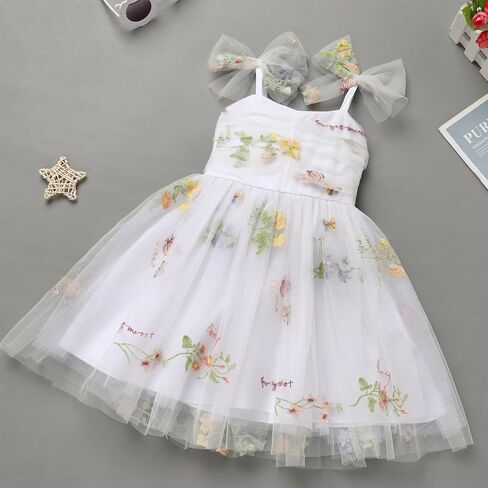 IBTOM CASTLE Toddler Tutu Dress Baby Girls Party Dress Floral Backless Ruffle Tulle Dress for Cake Smash Birthday in Saudi Arabia