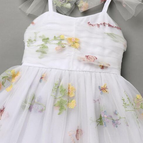 IBTOM CASTLE Toddler Tutu Dress Baby Girls Party Dress Floral Backless Ruffle Tulle Dress for Cake Smash Birthday in Saudi Arabia