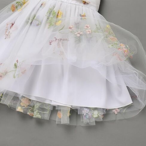 IBTOM CASTLE Toddler Tutu Dress Baby Girls Party Dress Floral Backless Ruffle Tulle Dress for Cake Smash Birthday in Saudi Arabia