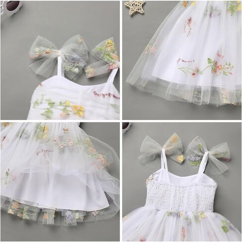 IBTOM CASTLE Toddler Tutu Dress Baby Girls Party Dress Floral Backless Ruffle Tulle Dress for Cake Smash Birthday in Saudi Arabia