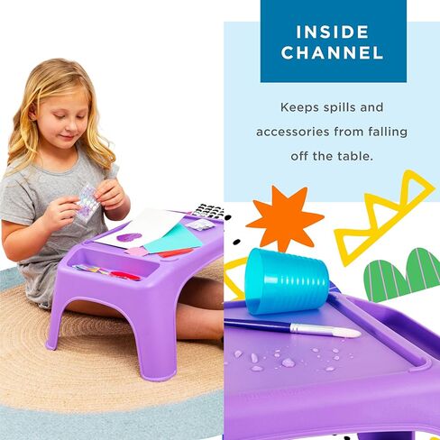 صينية مكتب للأنشطة على شكل سلحفاة للأطفال من LapGear مع أماكن تخزين للوجبات الخفيفة واللعب والفصول الدراسية والألعاب الحسية - أرجواني - طراز رقم 20102 in Kuwait