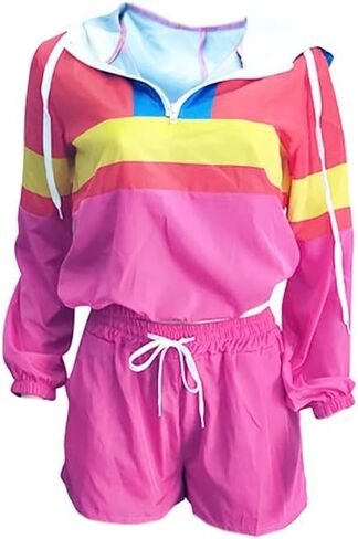 طقم ملابس رياضية للنساء من قطعتين من EOSIEDUR سترة واقية من الرياح سترة بغطاء للرأس in Kuwait