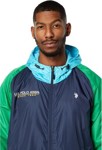 U.S. POLO ASSN. USPA Multicolor Windbreaker Engine Red XL in Kuwait