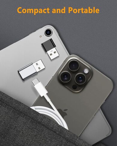 محول LLYZZ USB إلى USB C 3 حزم، محول شاحن USB C أنثى إلى USB ذكر 90 درجة، متوافق مع سلسلة iPhone 15، مع iPad Pro/Air/Mini، Galaxy، الكمبيوتر المحمول، أعلى وأسفل + زاوية يسار ويمين (رمادي) in Kuwait
