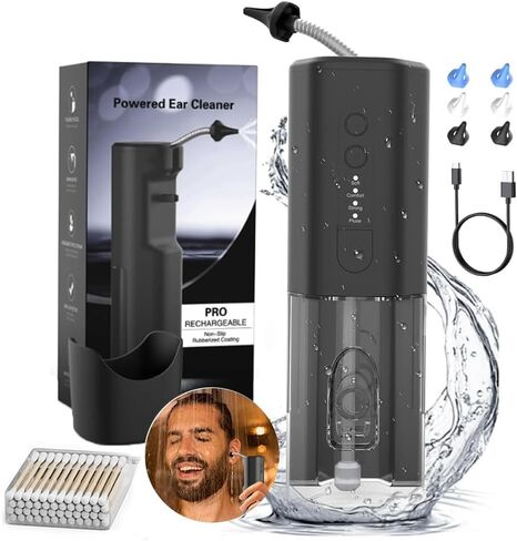 Water Powered Ear Cleaner, Electric Ear Wax Removal Tool, Ear Cleaning Irrigation Kit with Flushing System and 4 Clean Mode, Safe and Effective Ear Wax Removal Kit for Adults with 6 Ear Tips in Kuwait
