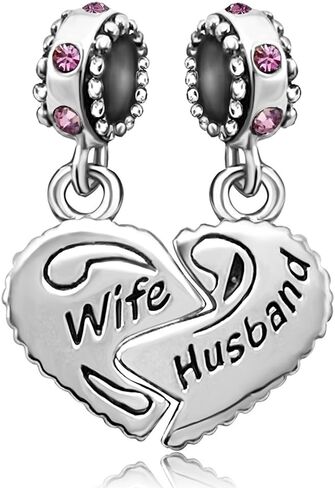 Valentine's Day Jewelry Wife Husband Love Heart Birthday Birthstone Month Womens Bead Charms for Bracelets Christmas Mother in Saudi Arabia