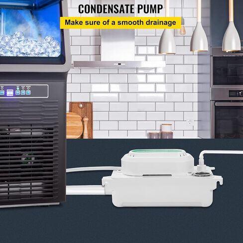 VEVOR Condensate Pump, 6.6 ft/2 m Lift, 110V Removal Drain Pump with 0.63 Qt/0.6 L Water Tank, 5W Automatic Condensation Pump with 100 L/H Flow, for Commercial Ice Makers of Different Types in Saudi Arabia