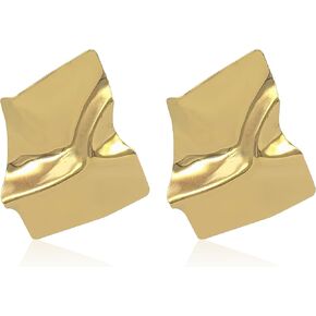 CWVHQ Irregular Geometric Texture Earrings Folds Simple Modern Dangle Earrings Creative Irregular Mirror Temperament Earrings for Women Gifts