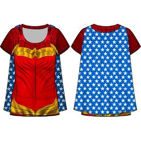 زي Bioworld Wonder Woman مع تي شيرت Cape Juniors