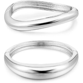 Elegance 11 designs Gold Cuff Bangle Bracelets For Women Set Chunky Trendy Gold Bracelet Minimalist Hinged Arm Cuff Jewelry Gift 2pcs