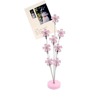8-Branch Family Tree Picture Frame Holder, Card Photo Clips Holder Desk Stand for Memo Paper Note Photo Christmas Wedding Card Display (Cherry Blossoms)
