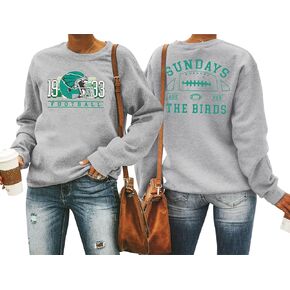 FAYALEQ Football Sweatshirt for Women Sunday Funday Sweatshirt Football Team Fans Shirt Gameday Long Sleeve Tops
