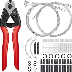 Zacro 62pcs Bike Brake Cable Kit, Universal Bicycle Transmission Line Bicycle Shift Derailleur Cable and Brake Cable Kit for Bicycle Mountain Road Bike Repair Replacement Accessories