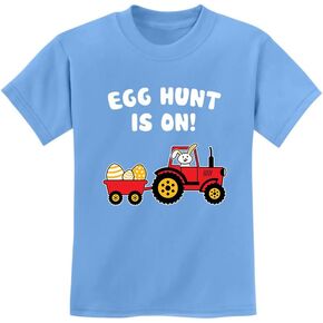 Egg Hunt Girls Boys Easter Shirt Cute Infant Toddler Kids Bunny T-Shirt 2T California Blue
