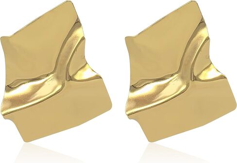 CWVHQ Irregular Geometric Texture Earrings Folds Simple Modern Dangle Earrings Creative Irregular Mirror Temperament Earrings for Women Gifts in Saudi Arabia