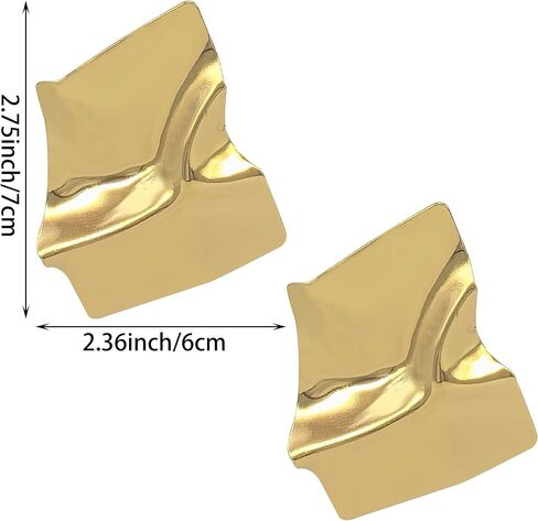 CWVHQ Irregular Geometric Texture Earrings Folds Simple Modern Dangle Earrings Creative Irregular Mirror Temperament Earrings for Women Gifts in Saudi Arabia