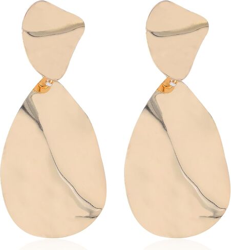 CWVHQ Irregular Geometric Texture Earrings Folds Simple Modern Dangle Earrings Creative Irregular Mirror Temperament Earrings for Women Gifts in Saudi Arabia