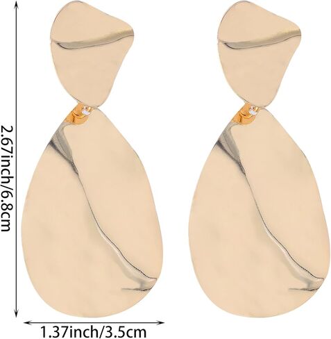 CWVHQ Irregular Geometric Texture Earrings Folds Simple Modern Dangle Earrings Creative Irregular Mirror Temperament Earrings for Women Gifts in Saudi Arabia