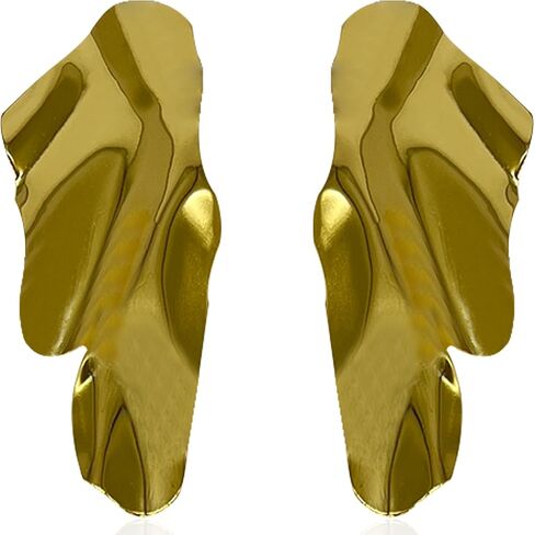 CWVHQ Irregular Geometric Texture Earrings Folds Simple Modern Dangle Earrings Creative Irregular Mirror Temperament Earrings for Women Gifts in Saudi Arabia