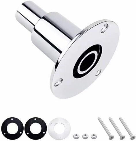 Thru Hull Exhaust Skin Fitting, 24mm Diesel Heater Exhaust Tube Pipe Socket Hardware, 316 Stainless Steel Fitting Diesel Parking Boat Marine Car Truck Heaters, with Bolts and Nuts Angled in Kuwait